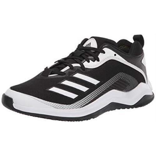 Adidas Men`s EG7608 Baseball Shoe Black/white/white 12
