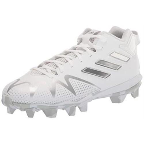Adidas Men`s Freak Spark Md-team Football Shoe White Silver Metallic Grey 9.5