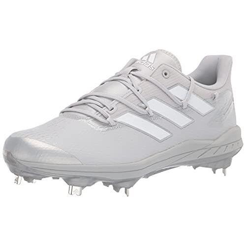 Adidas Men`s Adizero Afterburner 8 Baseball Shoe Light Grey White Silver 9.5 - Gray