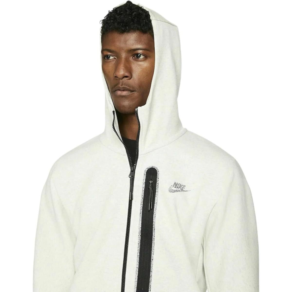 Nike Men`s Tech Fleece Full Zip Jacket White Sz Small DR9150-100