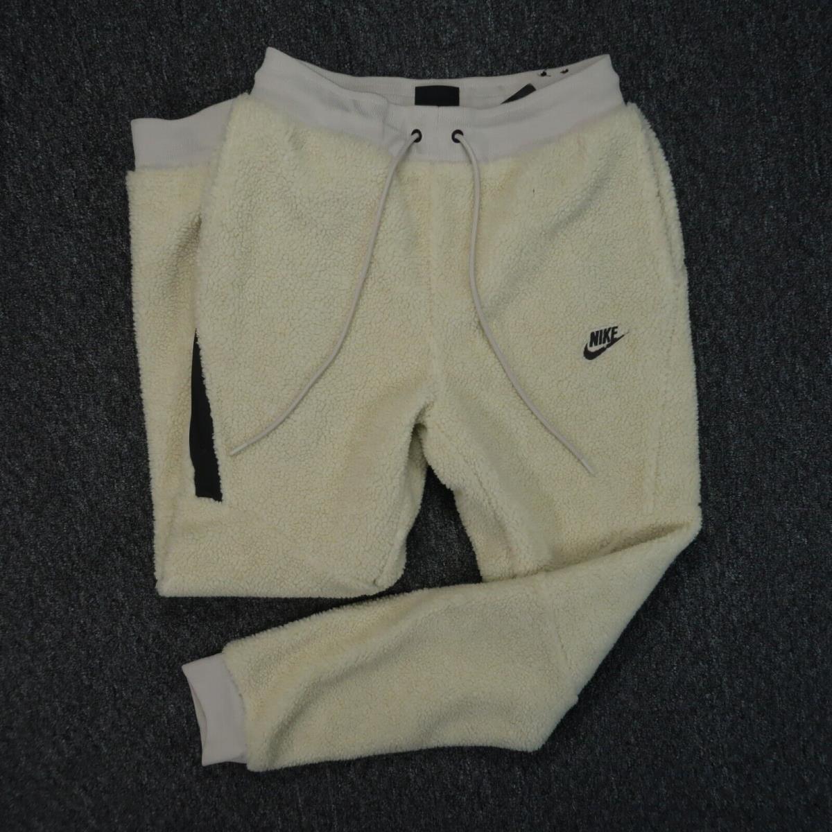 Nike Pants Mens Small Oatmeal Bone Tech Icon Sherpa Fleece Jogger