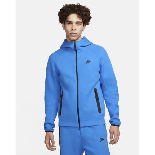 Nike Sportswear Tech Fleece Windrunner Hoodie Light Photo Blue Sz Sm FB7921-435
