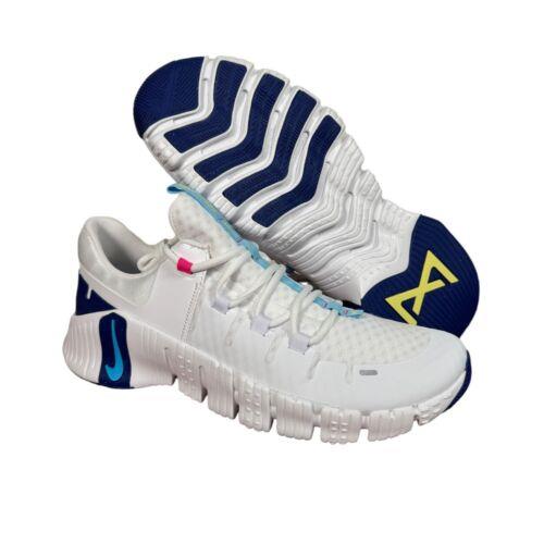 Nike Free Metcon 5 White Aquarius Blue Training Shoe DV3949-103 Mens Size 13 Unc - White/Fierce Pink/Deep Royal Blue/Aquarius Blue