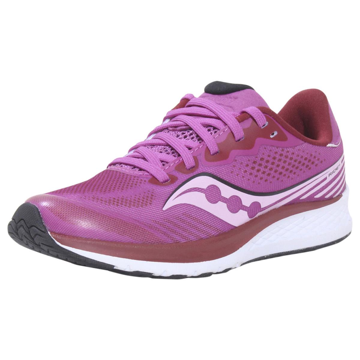 Saucony Girl`s Ride-14 Sneakers Lace Up Running Shoes Pink 4.5