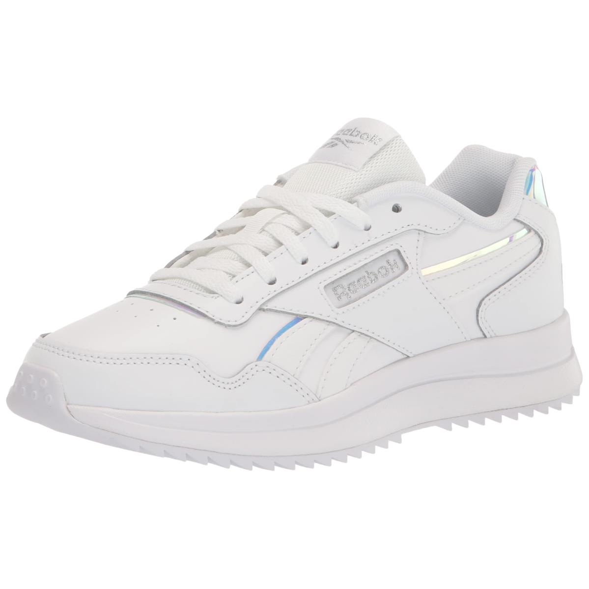 Reebok Women`s Glide Sneaker White/Silver Metallic
