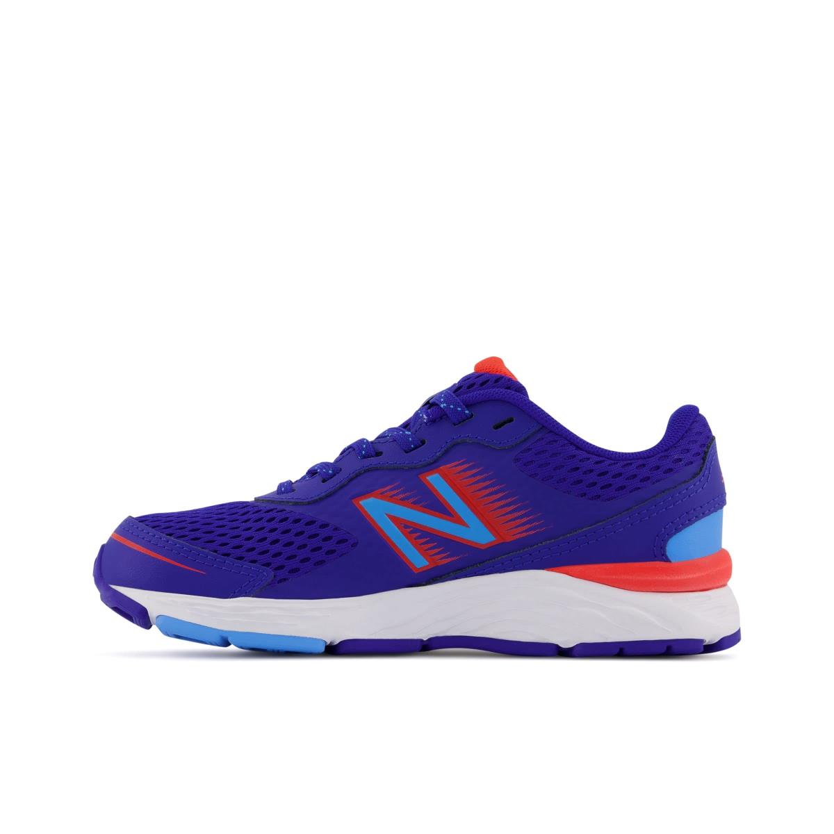 New Balance Kids` 680 V6 Lace-up Running Shoe Infinity Blue/Neo Flame/Vibrant Sky