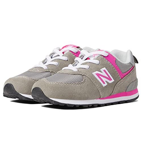 New Balance Kids` 574 V1 Lifestyle Sneaker Grey/Pink