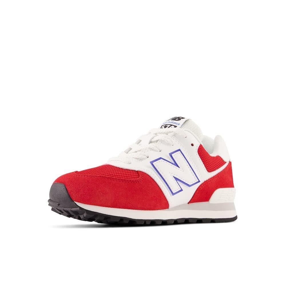 New Balance Boy`s 574 V1 Lace-up Sneaker Team Red/White/Bright Lapis