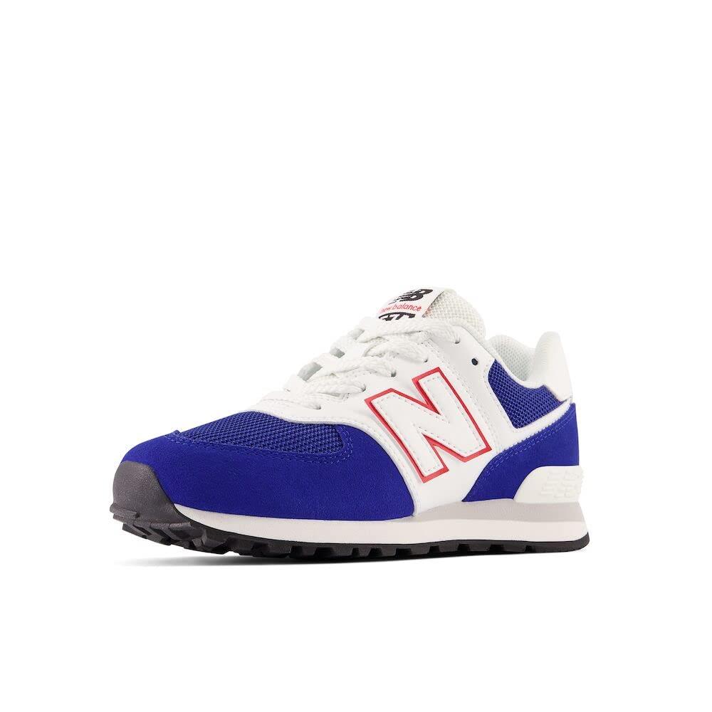 New Balance Boy`s 574 V1 Lace-up Sneaker Team Royal/White/True Red