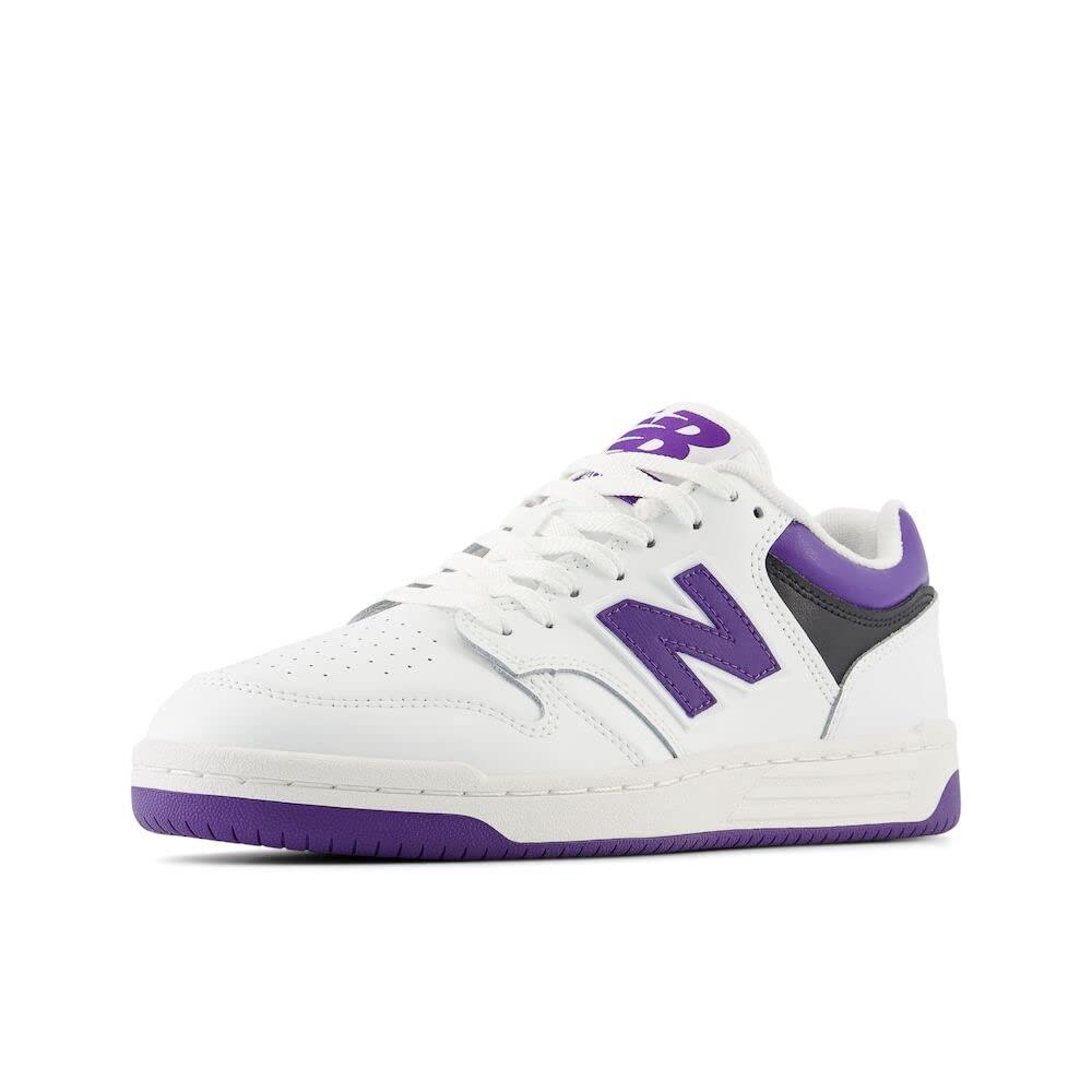 New Balance Unisex-adult BB480 V1 Court Sneaker White/Prism Purple/Black
