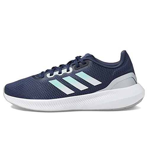 Adidas Women`s Runfalcon 3 Running Shoes Sneaker Shadow Navy/Pulse Mint/Silver Metallic