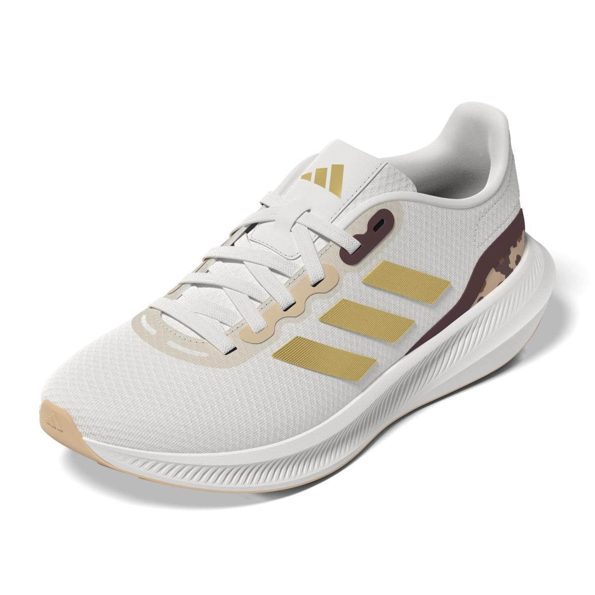 Adidas Women`s Runfalcon 3 Running Shoes Sneaker White/Gold Metallic/Magic Beige