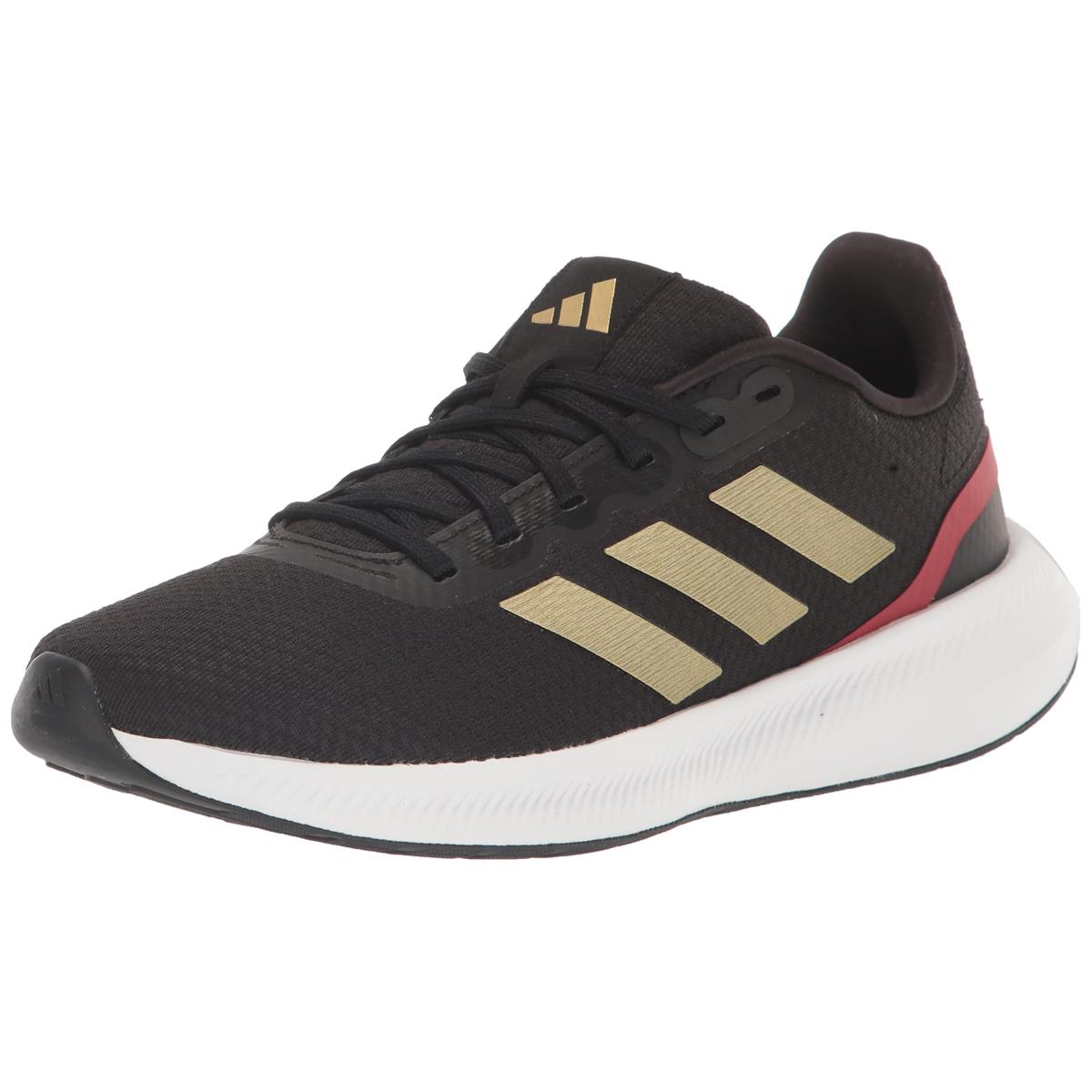 Adidas Men`s Runfalcon 3.0 Running Shoe Sneaker Core Black/Gold Metallic/Better Scarlet