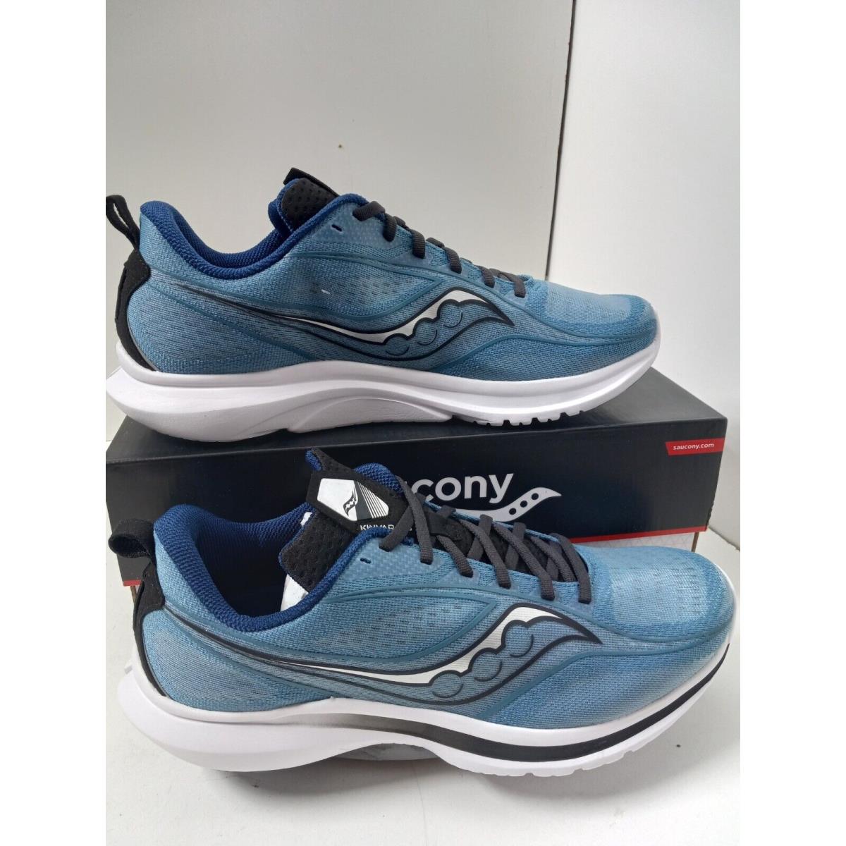 Saucony Kinvara 13 Blue Mist Black Running Shoes Mens Size 11.5
