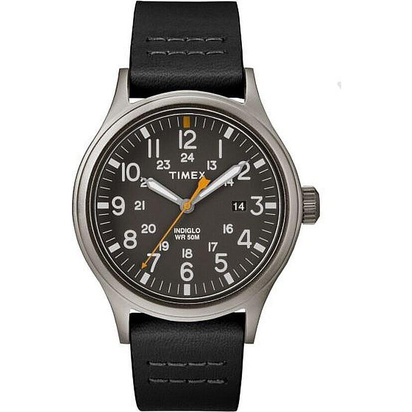 Timex Military Allied Classic Black Leather Strap 40mm Men`s Watch TW2R46500