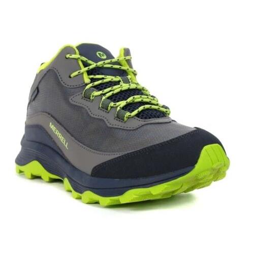Merrell Big Kids Moab Speed Mid Navy/grey/lime Shoes MK265212 Size 2.5 W