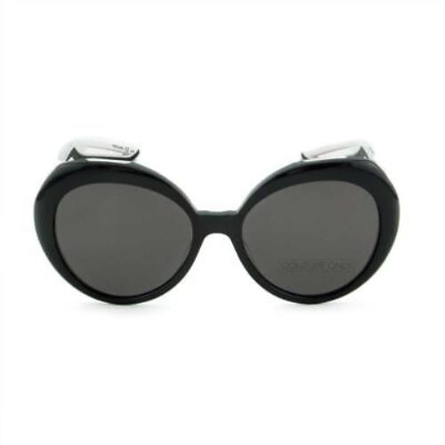 Balenciaga Women Black White Sunglasses Streetwear BB-0024S-007 Gray Lens
