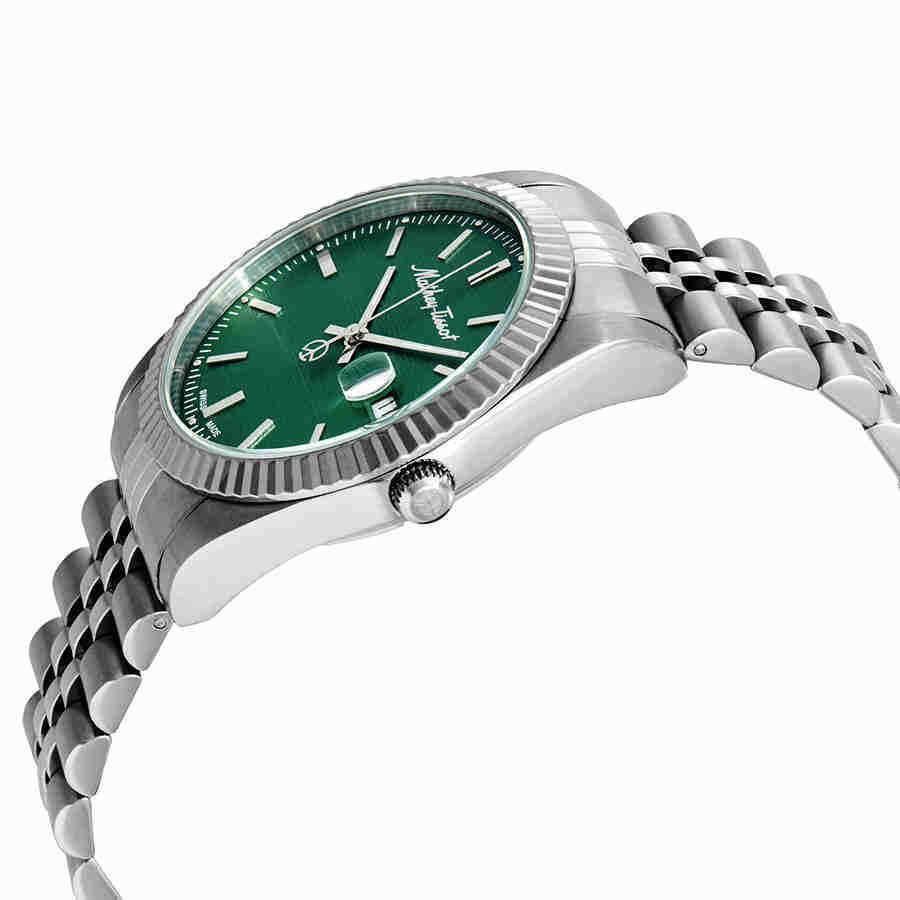 Mathey-tissot Mathey Iii Quartz Green Dial Men`s Watch H810AV - Dial: Green, Band: Silver-tone, Bezel: Silver-tone