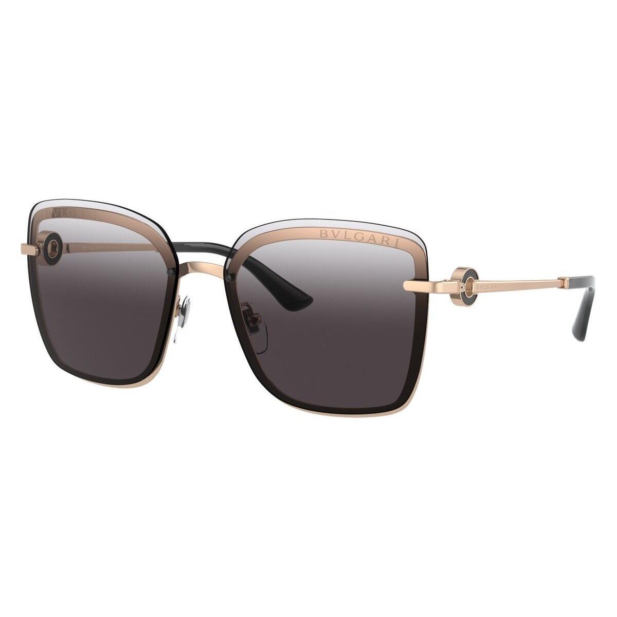 Bvlgari Sunglasses BV6151B 20148G Pink Gold Frame W/ Grey Gradient Lens