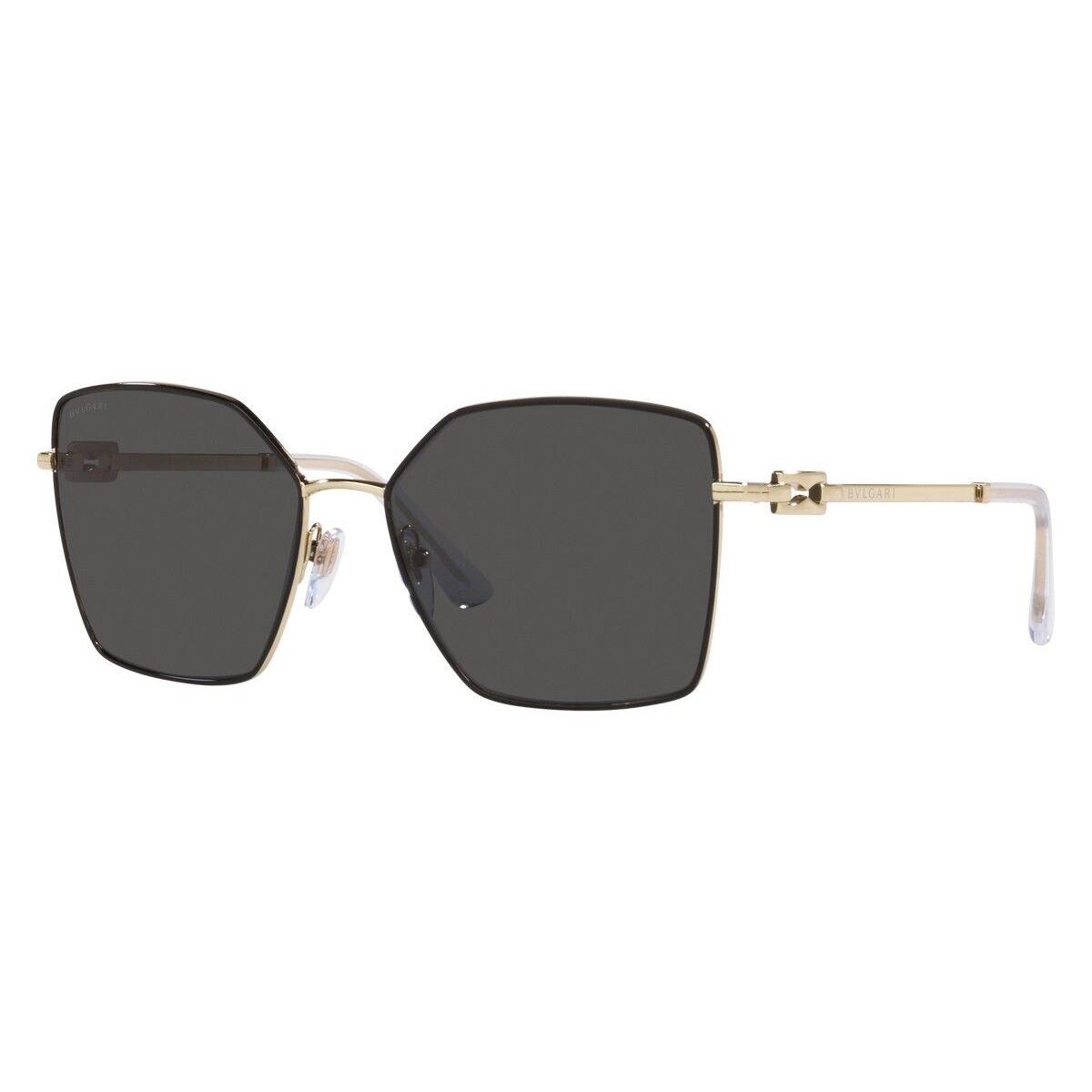 Bvlgari Sunglasses BV6175 202387 Pink Gold Black Frame W/ Dark Grey Lens