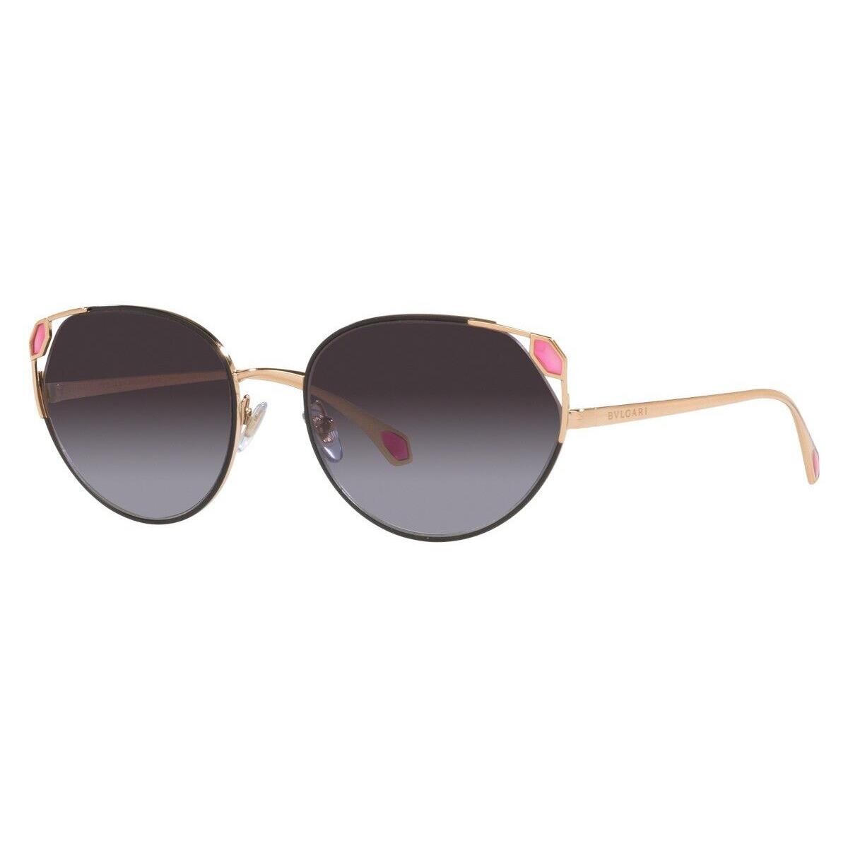 Bvlgari Sunglasses BV6177 20238G Pink Gold Black Frame W/ Grey Gradient Lens