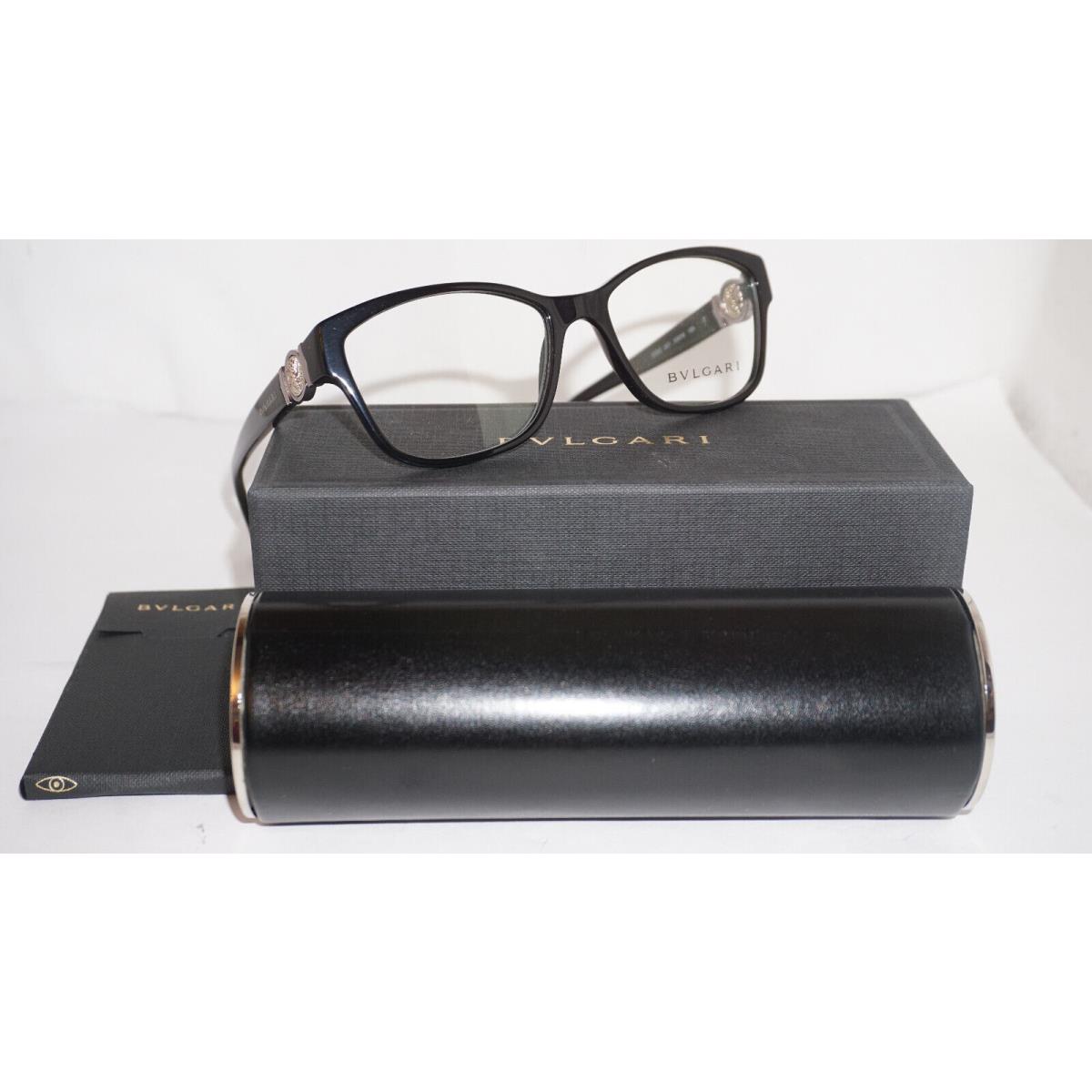 Bvlgari Eyeglasses Black Silver Crystal BV4050 501 53 16 135