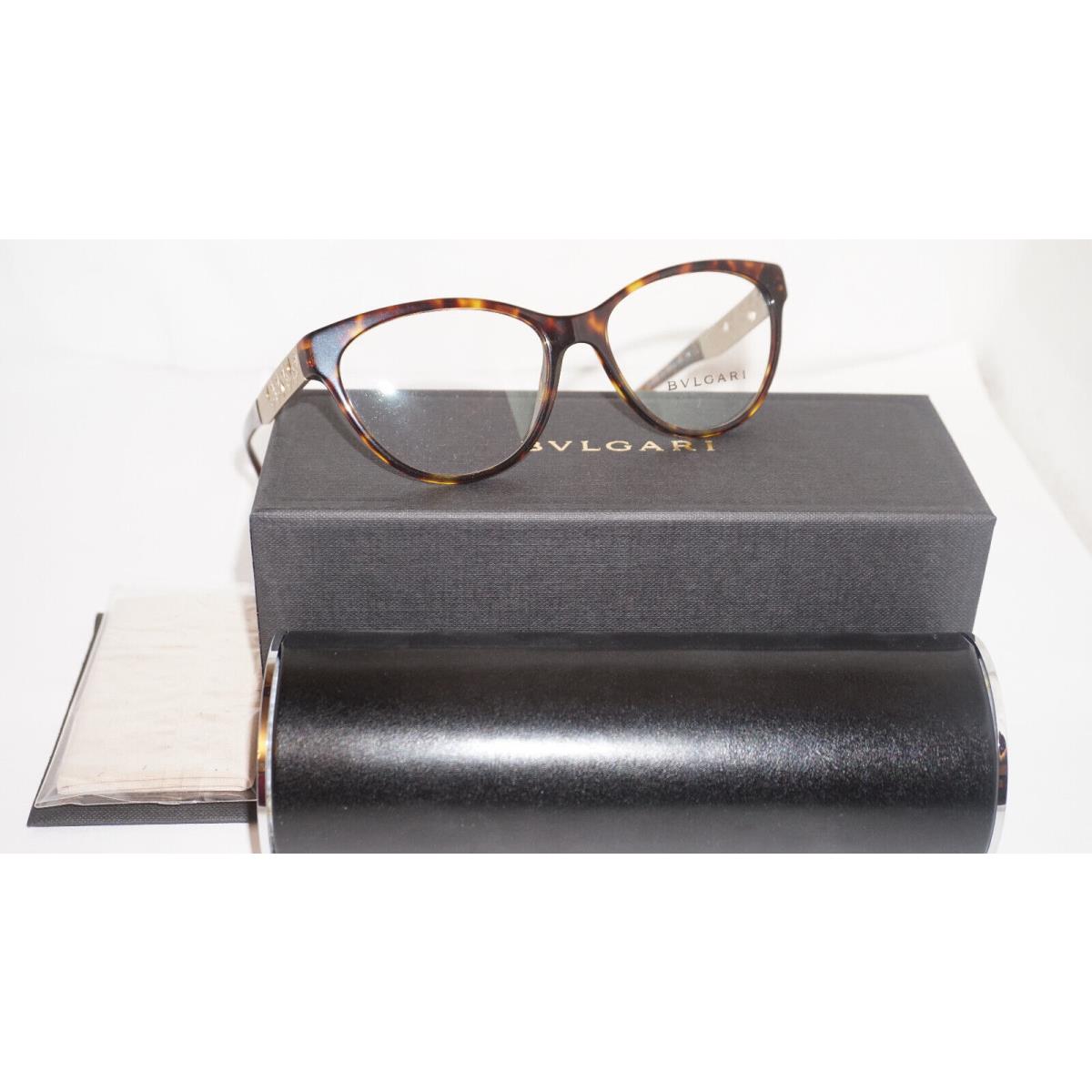 Bvlgari Eyeglasses Havana Gold Crystal BV4154B 504 54 16 140