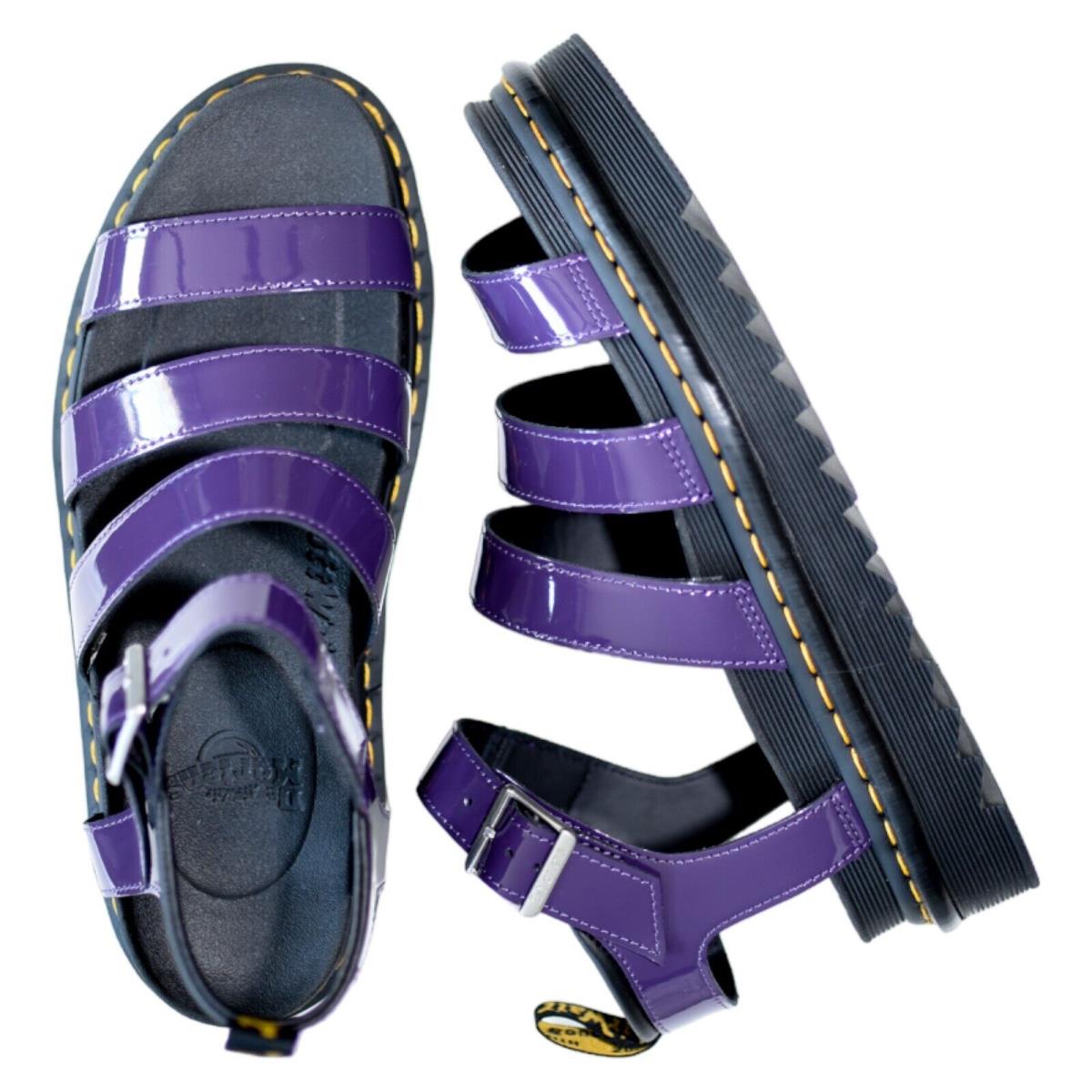 Dr. Martens Womens Purple Leather Strap Platform Sandals Blaire Size 11 - Purple