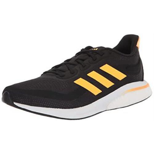 Adidas Men`s Supernova + Running Shoe Core Black Flash Orange Size 8