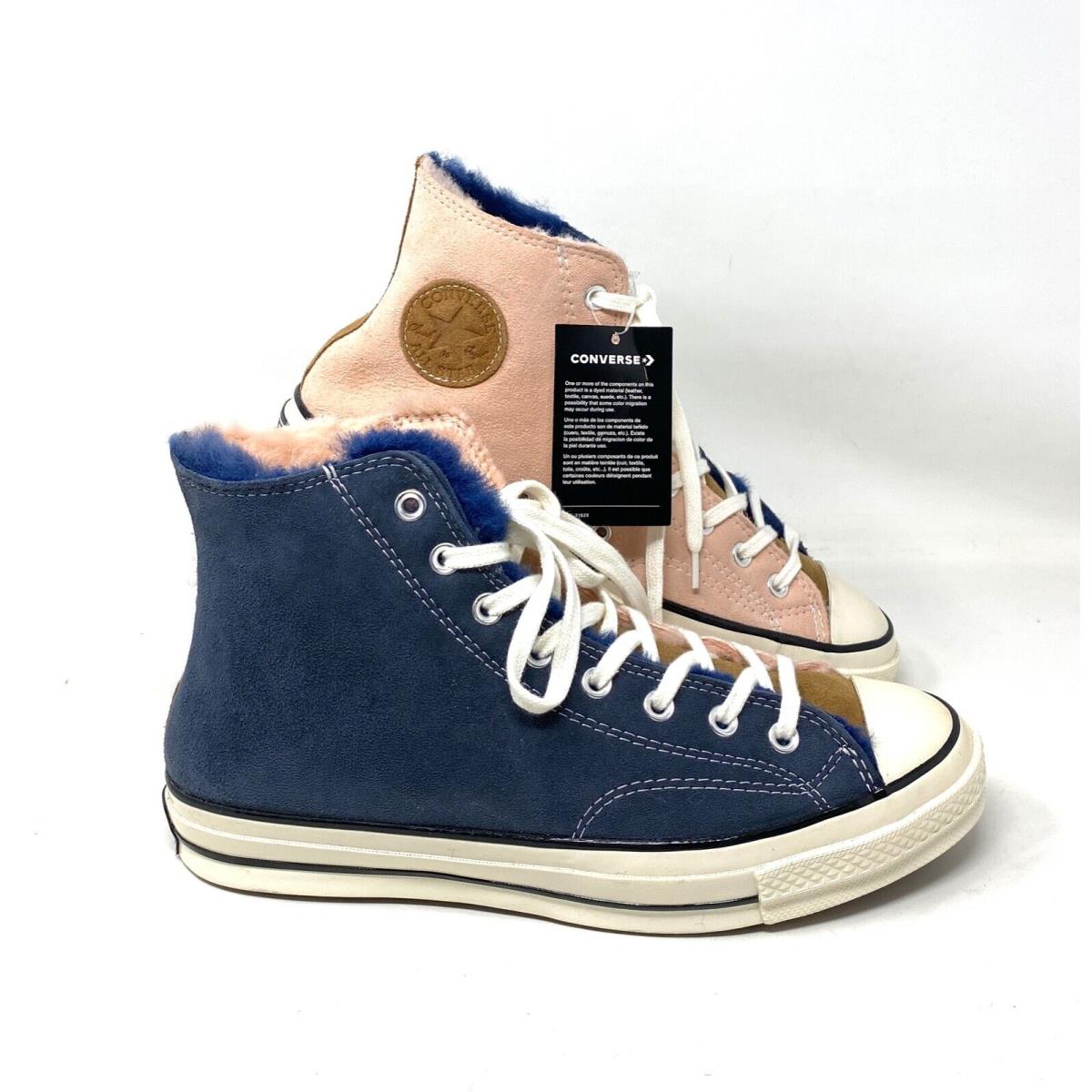 Converse Chuck 70 Shoes High Top Suede Fur Pink Navy Men s Size Sneakers 166319C