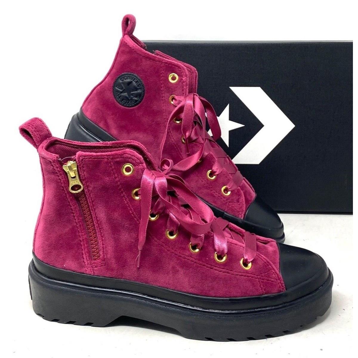 Converse Chuck Taylor Lugged Lift Platform Velvet Berry Shoes Women Kids A05442C