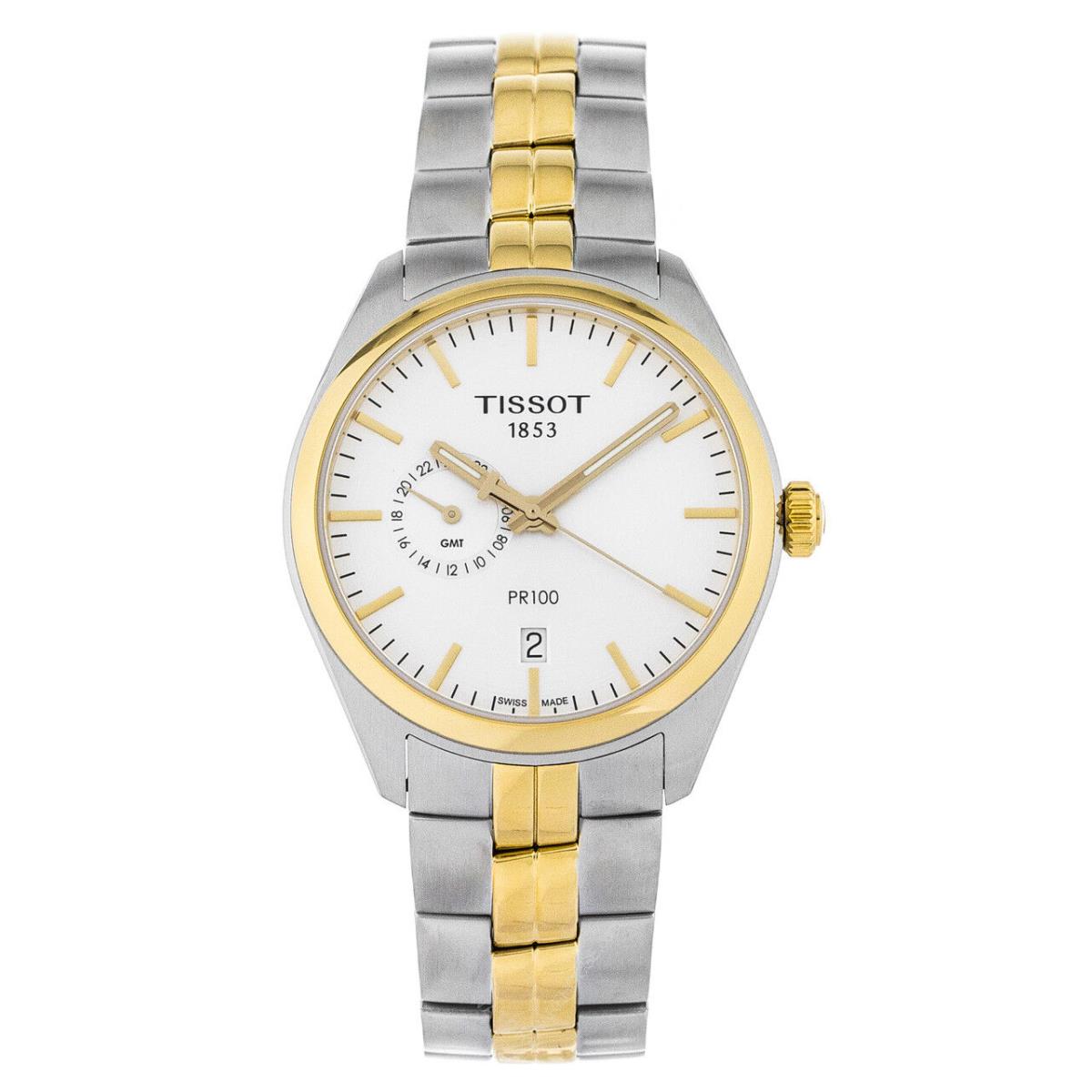 Tissot PR 100 Dual Time T-classic 2-Tone SS Men`s Watch T101.452.22.031.00