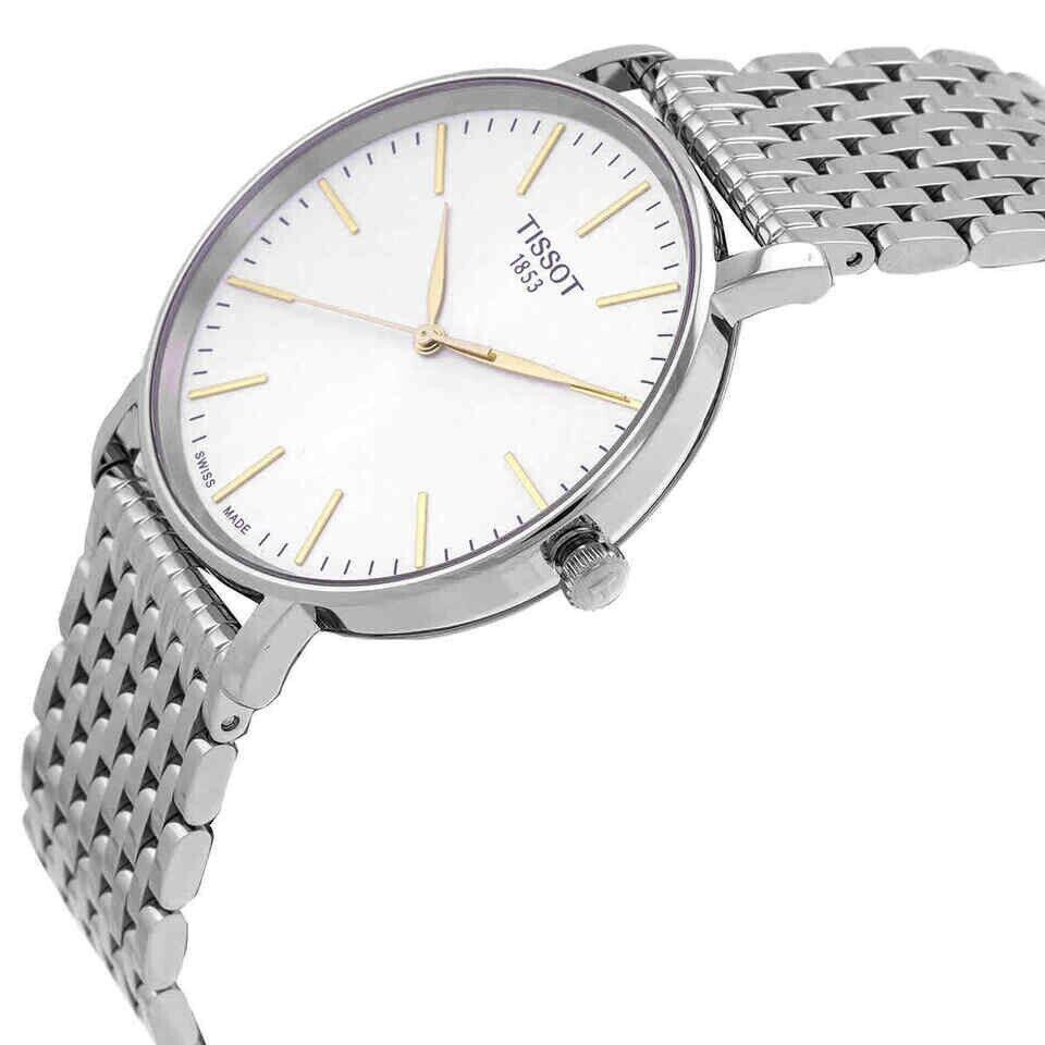 Tissot Everytime Quartz White Dial Men`s Watch T143.410.11.011.01 - Dial: White, Band: Silver, Bezel: Silver