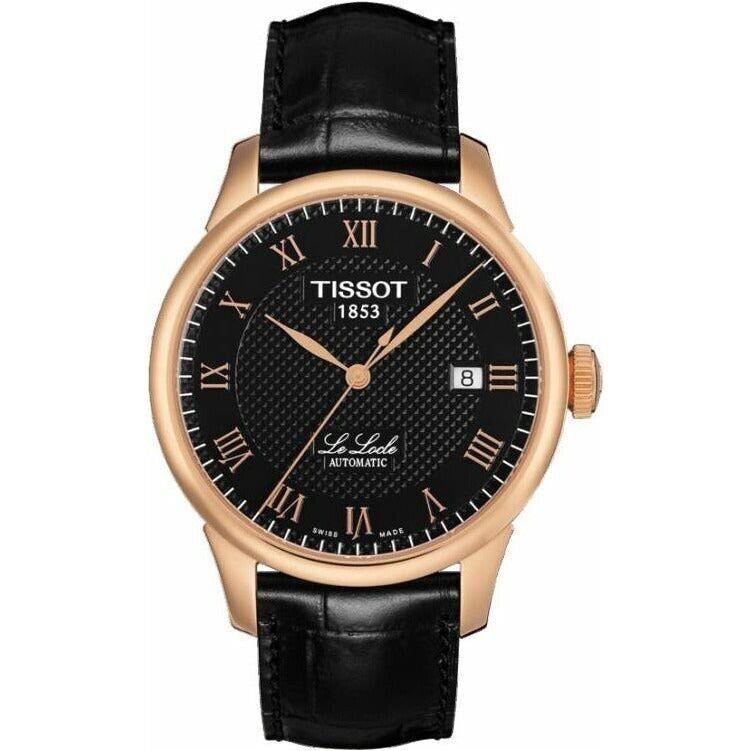 Tissot Le Locle 39mm Automatic Rose Gold Black Leather Watch T41.5.423.53