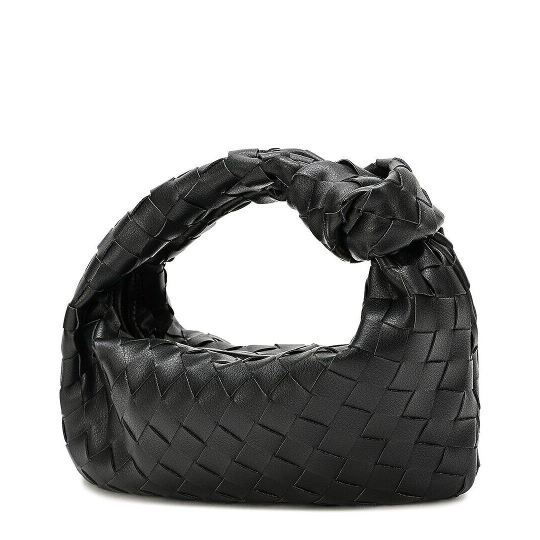 Louis Vuitton Tiffany Fred Paris Woven Leather Pouch Women`s Black