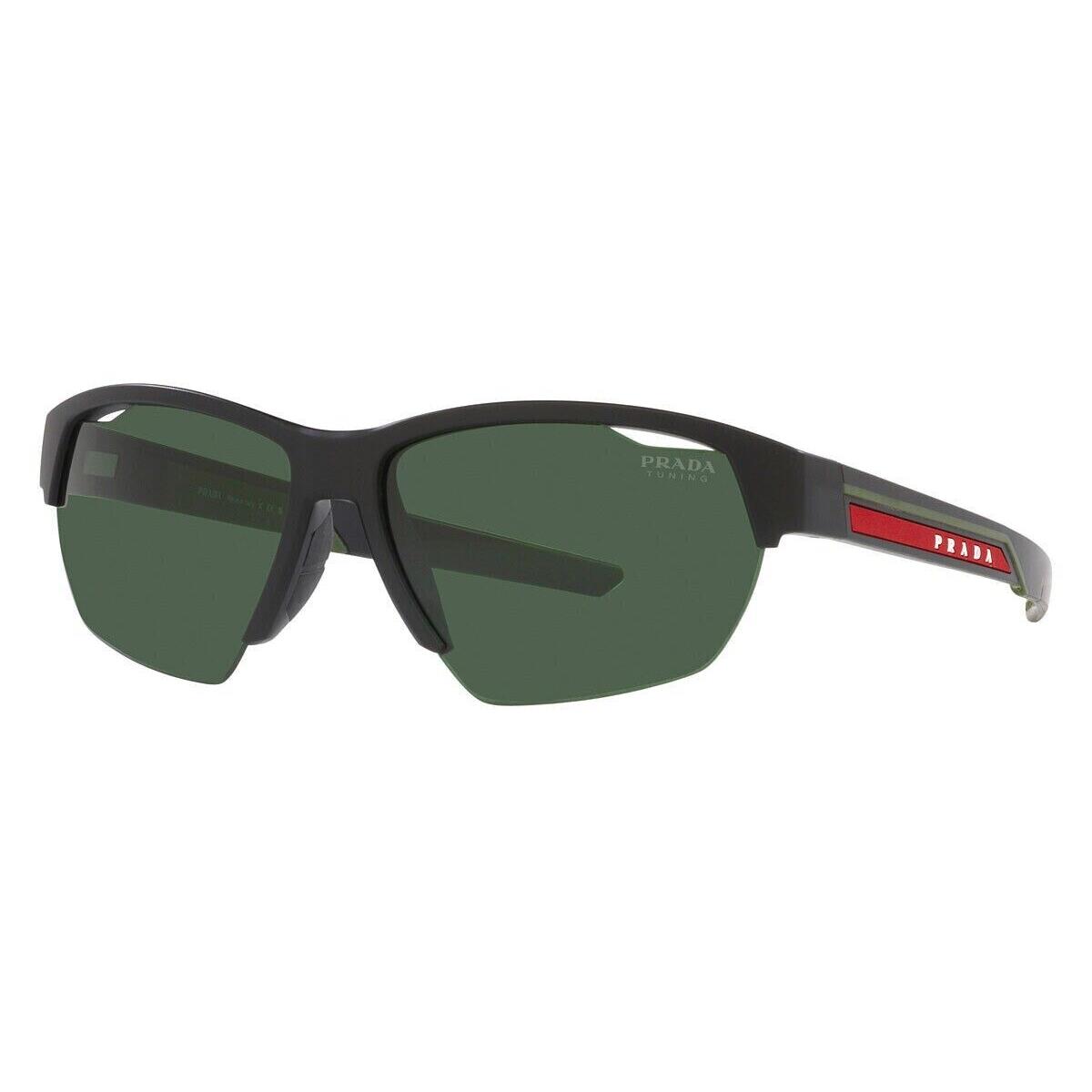 Prada PS03YS 18G06U 64 Sunglasses Matte Black Green Tuning Lens - Frame: Matte Black / Green Tuning, Lens: Green Tuning