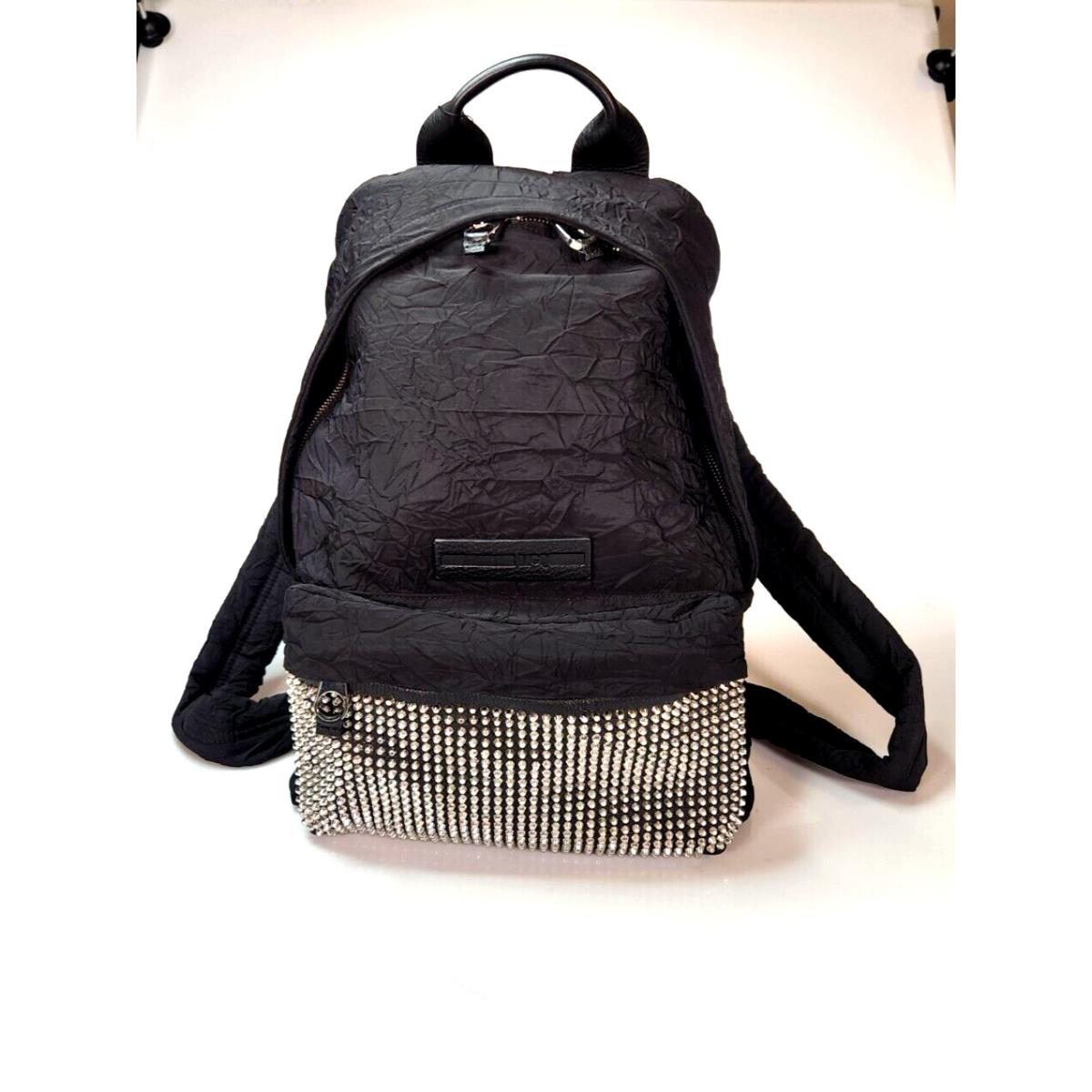 Mcq Alexander Mcqueen Backpack Studded Black Crinkled Nylon Large Unisex