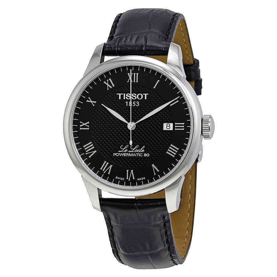 Tissot Le Locle Powermatic 80 Automatic Men`s Watch T006.407.16.053.00 - Dial: Black, Band: Black, Bezel: Silver