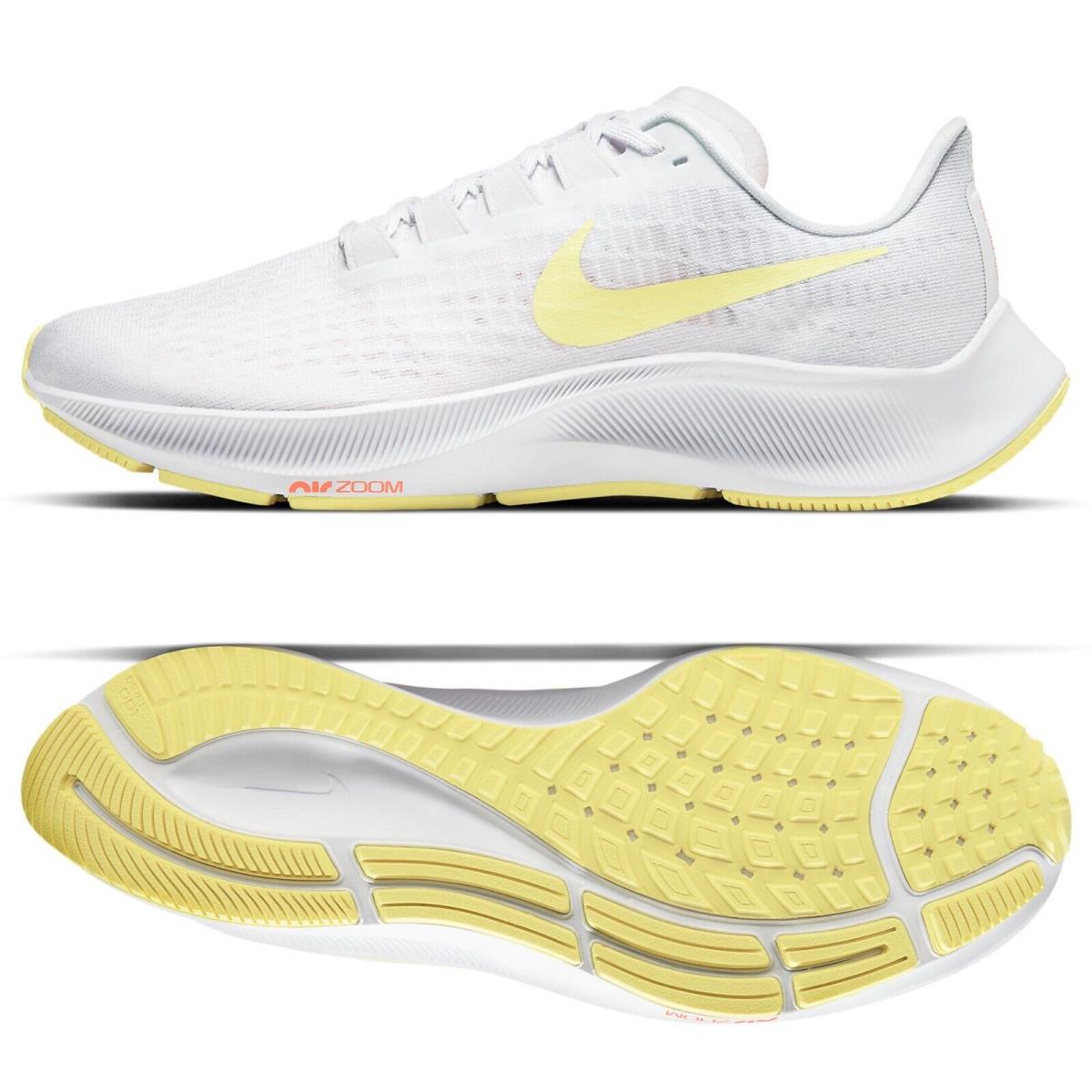 Nike Air Zoom Pegasus 37 White/mango/zitron BQ9647-105 Women Road Running Shoes