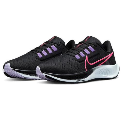 Nike Air Zoom Pegasus 38 CW7358-003 Womens Black Hyper Pink Running Shoes CAT163 - Black Hyper Pink