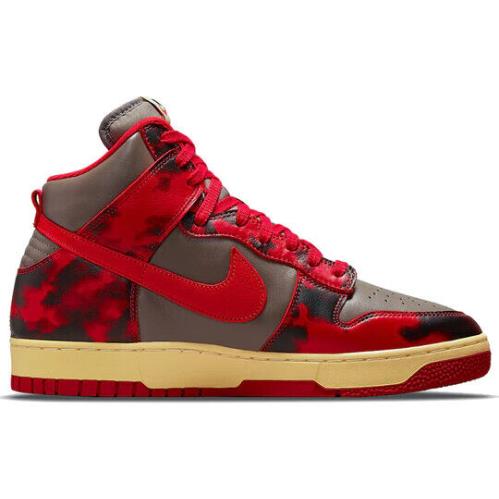 Nike Dunk High 1985 Red Acid Wash Man`s Athletic Shoes DD9404-600 - Red