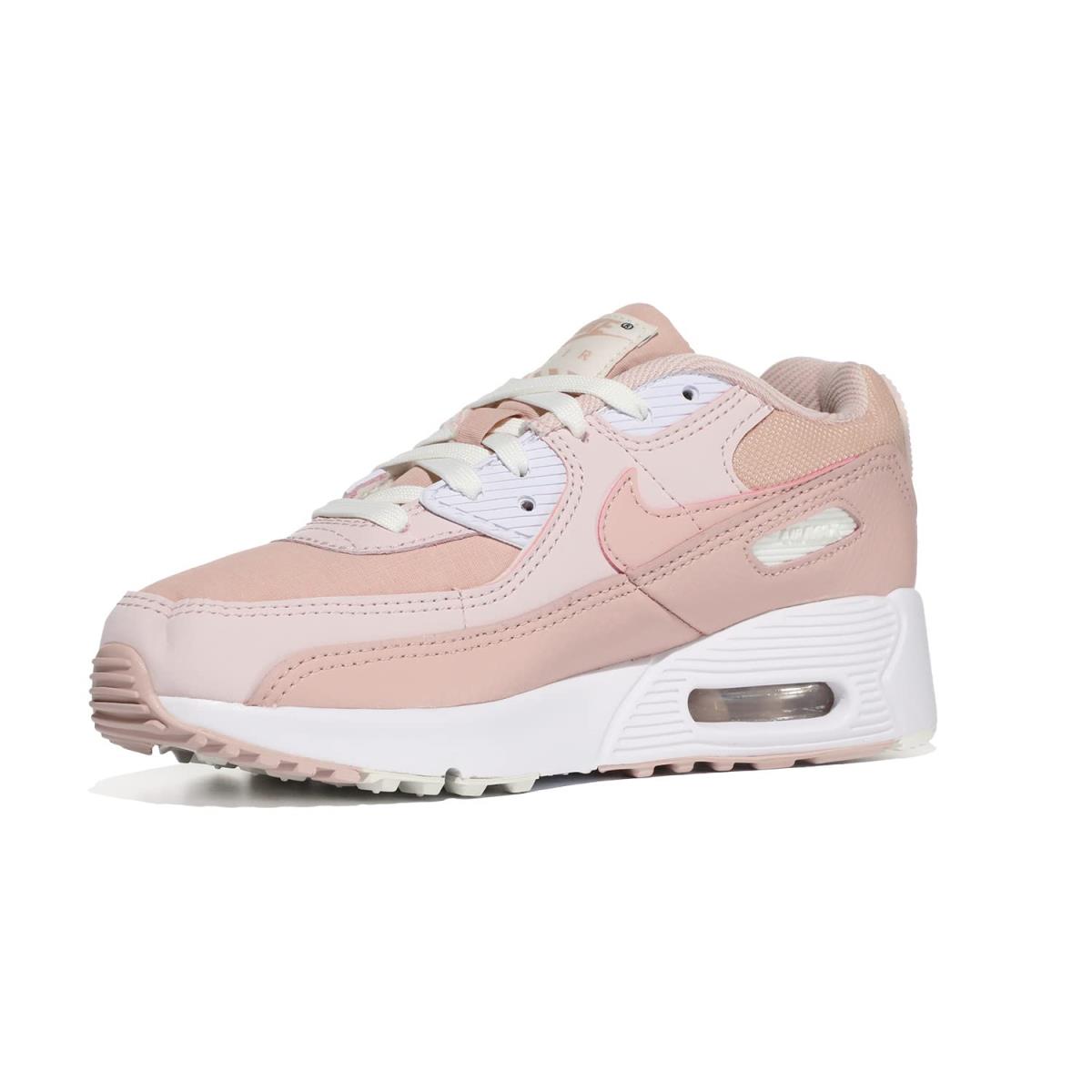 Boy`s Sneakers Athletic Shoes Nike Kids Air Max 90 Ltr Little Kid Pink Oxford/Summit White/Barely Rose