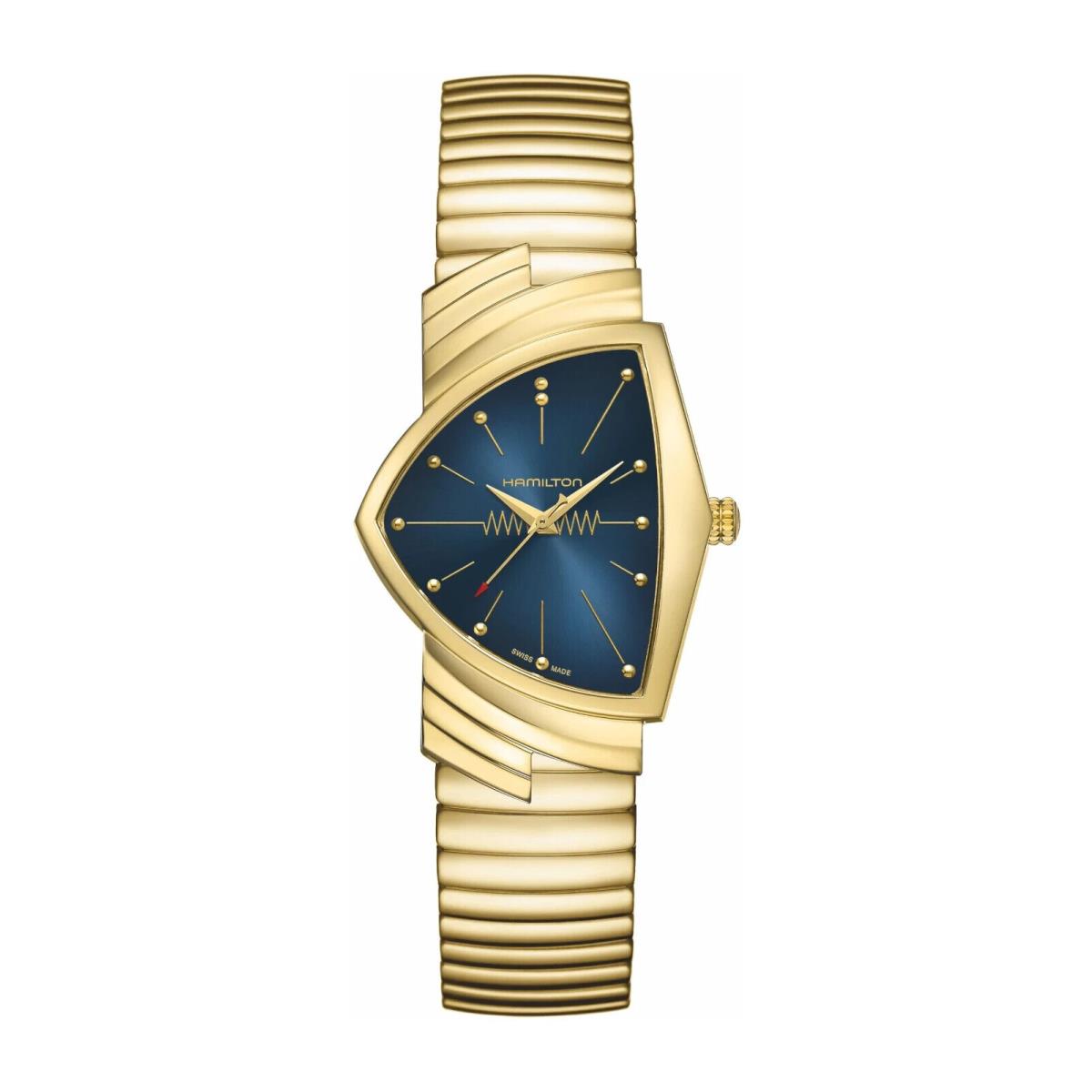 Hamilton Ventura Quartz Blue Dial Gold-tone Steel Watch H24301141
