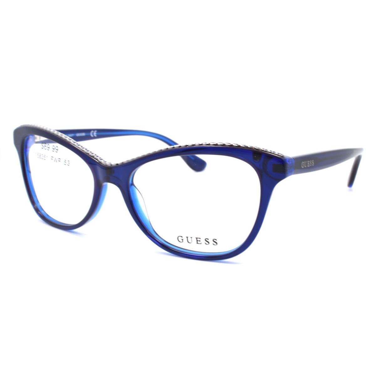 Guess GU2624 092 Women`s Eyeglasses Frames Cat Eye 53-16-135 Blue
