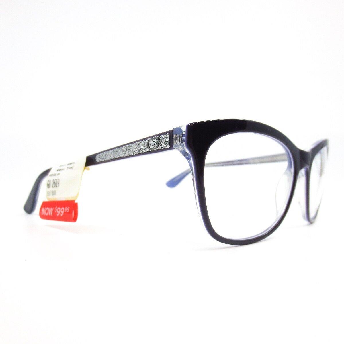 Guess Eyeglasses Frames GU2619 090 Blue Purple Clear Cat Eye 53-17-135