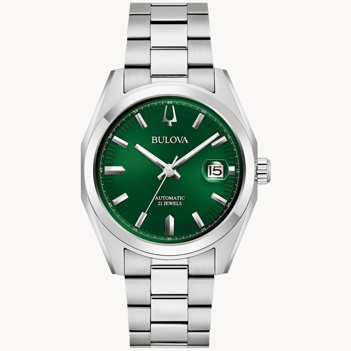 Bulova Surveyor Green Automatic Stainless Steel 39mm Watch 96B429