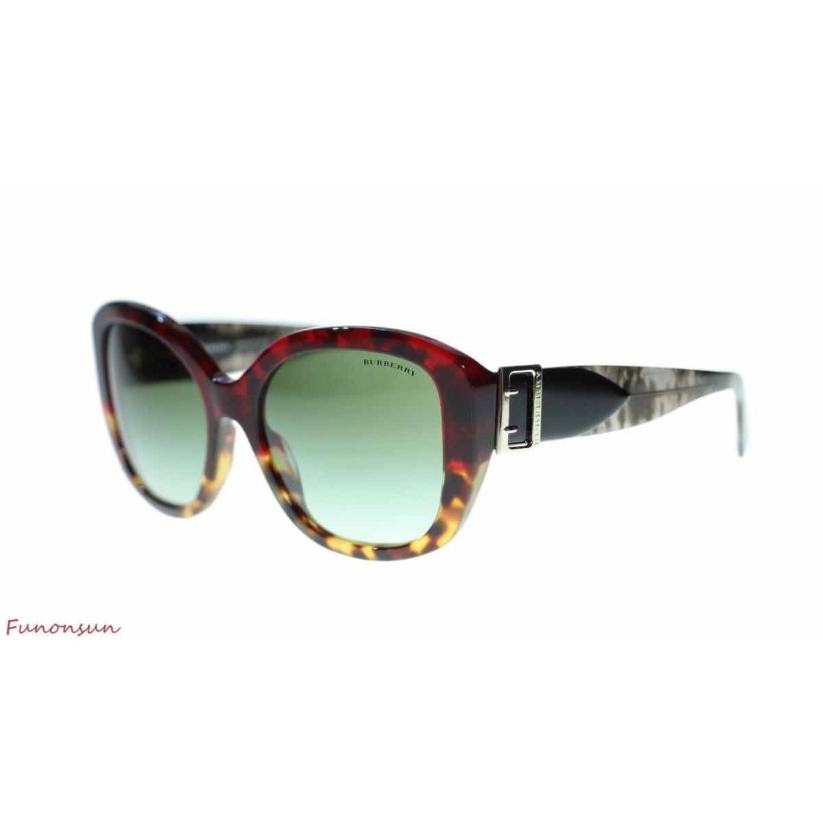 Burberry Women Sunglasses BE4248 36358E Red Havana/green Gradient Lens 57mm