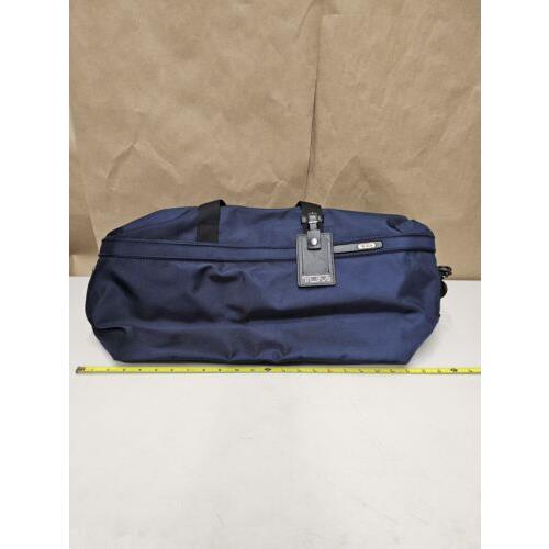 Tumi Alpha Navy Blue Expandable Travel Duffle Ftx Ballistic Nylon/leather