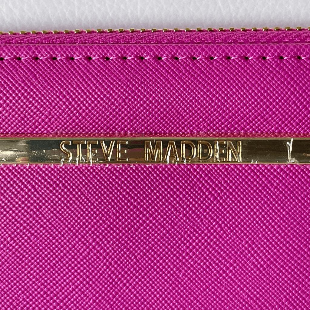 Steve Madden Bzipweb Hot Pink/gold Zip Around Wallet Colors Guitar Wristlet