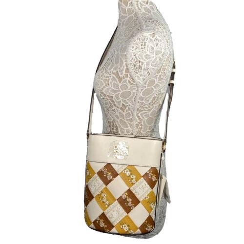 Tory Burch Britten Woven Bucket Shoulder Bag in French Vine Ribbon Multi Leather